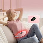 Period Pain Cramp Relief Belt -Portable Menstrual Heating Pad, Heated Belly Belt for Menstrual Cramp Relief with 3 Heat Levels and 4 Modes, Electric Belt Massage for Women and Girls