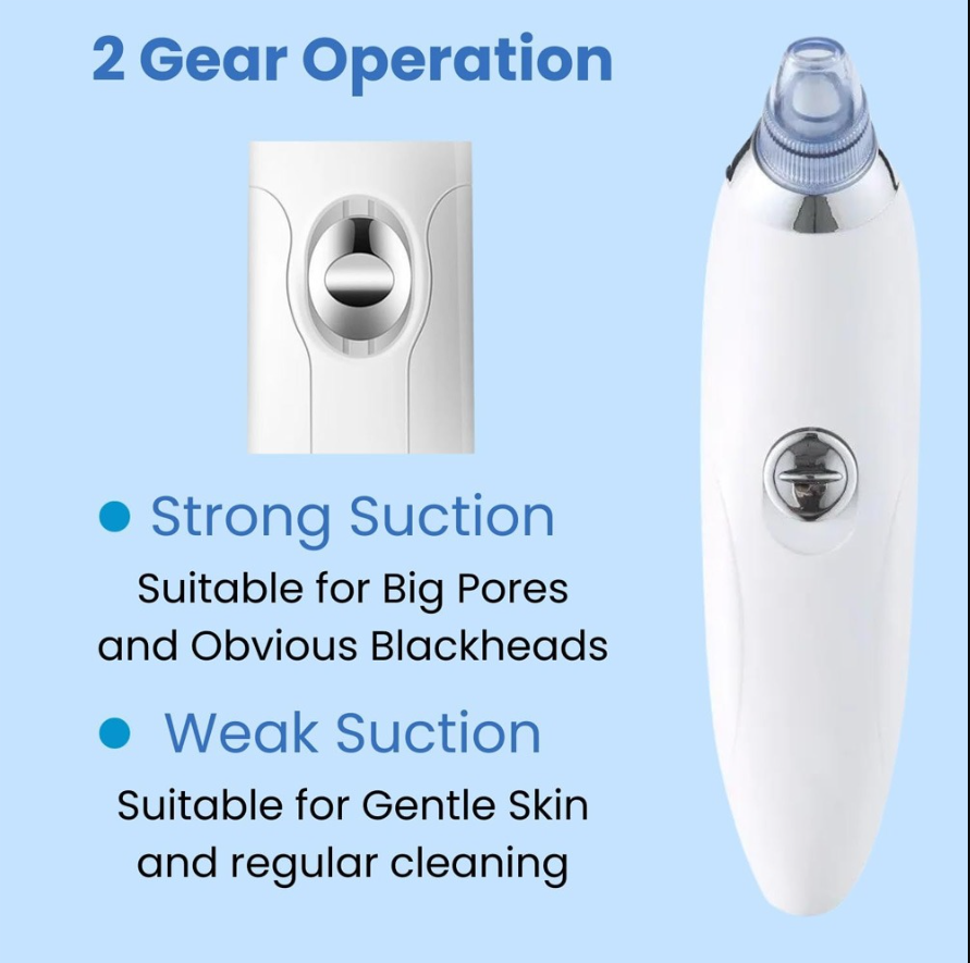 Derma Suction Pore Cleaning Device With Powerful Vacuum Action Gently Removes Dirt, Oil, And Blackheads, Leaving Skin Clean, Smooth, And Refreshed