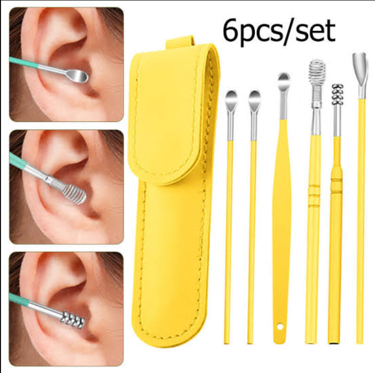 6-Piece Ear Wax Removal Kit, Cleaning Tools & Spring Ear Cleaner