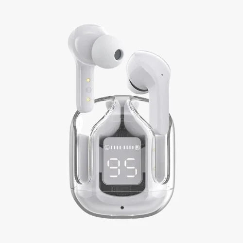 Air 31 Earbuds Wireless Earbuds With Crystal Transparent Case With Type-C Charging | Earbuds Bluetooth 5.3 - With Pouch - Random Color